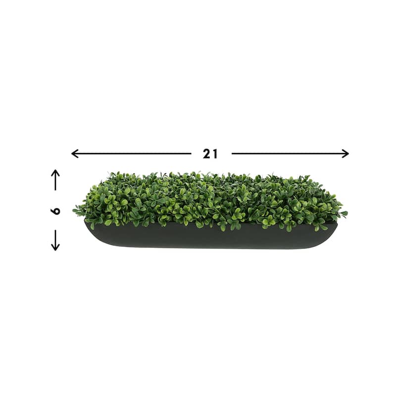 UV Rated Outdoor Boxwood Arrangement in Fiberstone Planter - Green