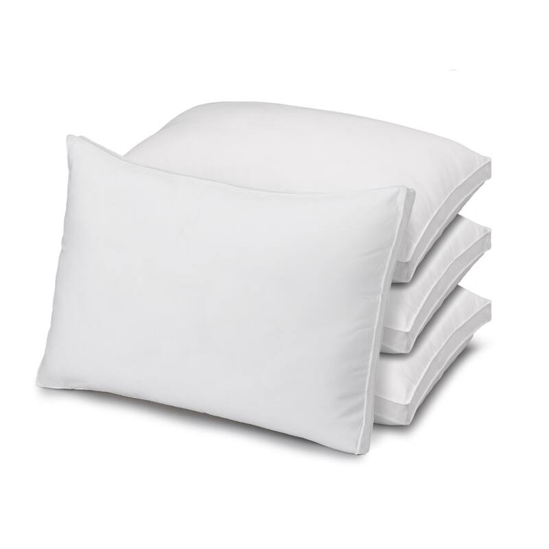 Gusseted Soft Plush Down Alternative Stomach Sleeper Pillow, Set of 4
