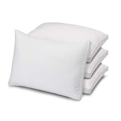 Gusseted Soft Plush Down Alternative Stomach Sleeper Pillow, Set of 4