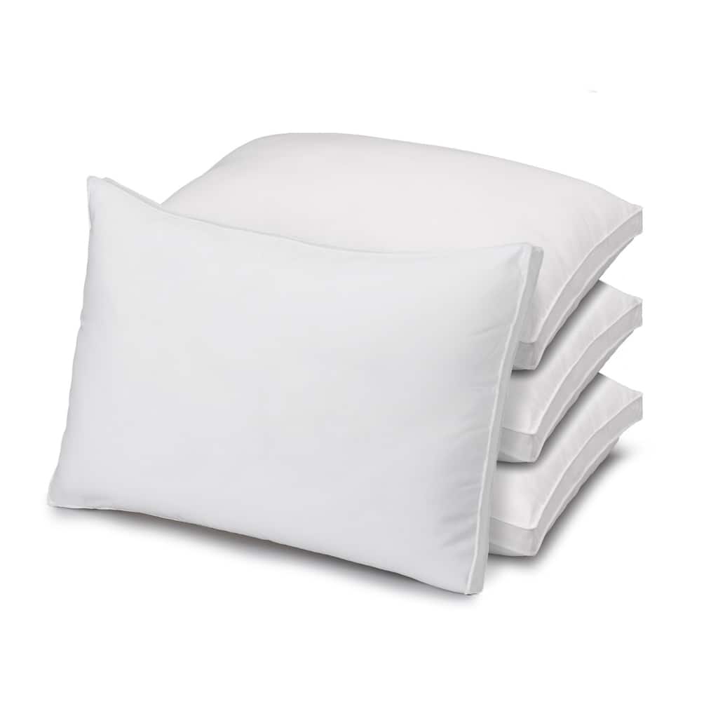 Gusseted Soft Plush Down Alternative Stomach Sleeper Pillow, Set of 4