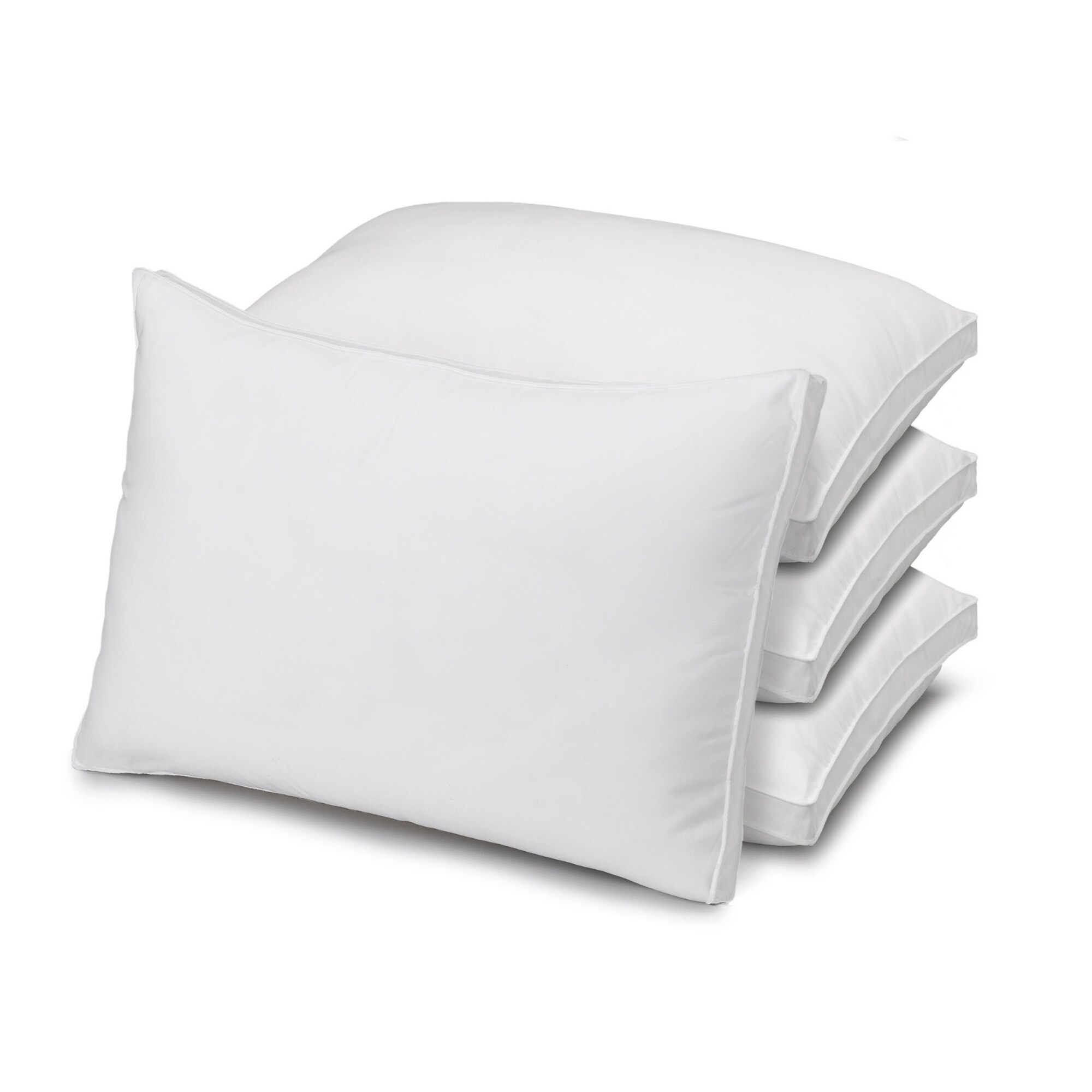 Gusseted Soft Plush Down Alternative Stomach Sleeper Pillow Set of 4 Standard