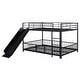 preview thumbnail 37 of 38, Unique Design Full over Full Size Metal Bunk Bed with Slide and Guardrails