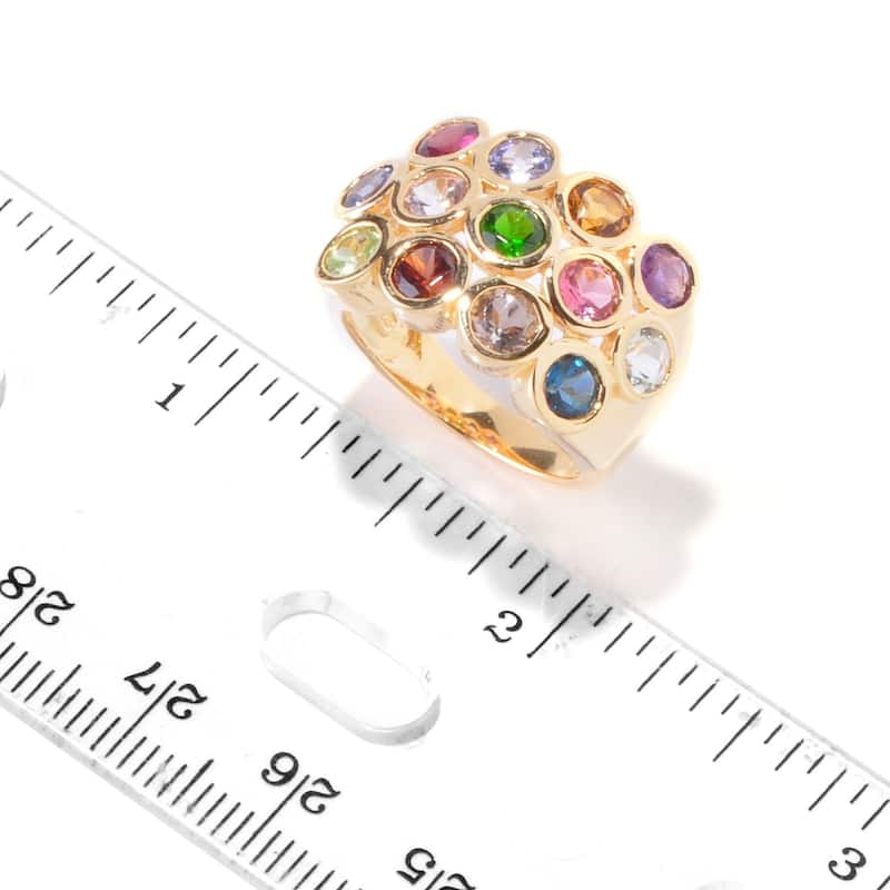 925 Sterling Silver Multi Stone Band Ring