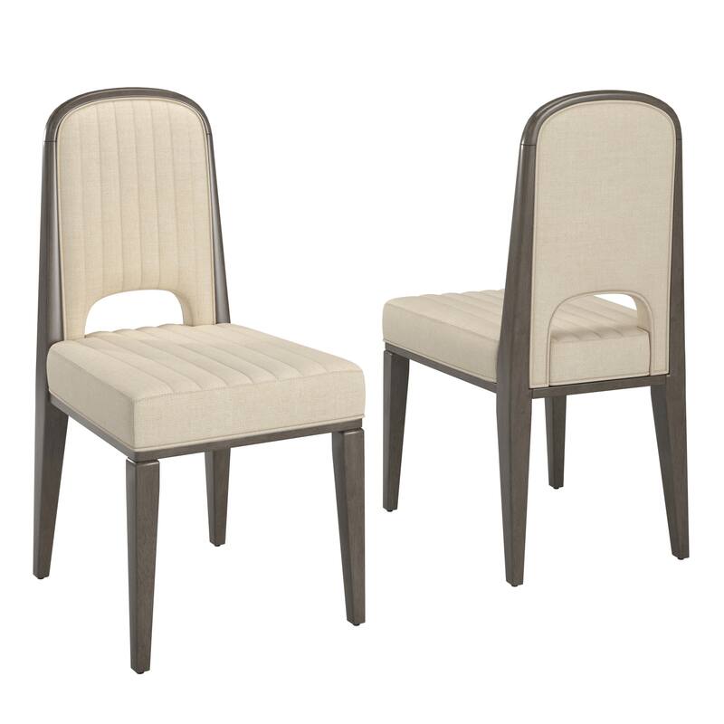 Harstad 42"-60" Extendable Round Dining Set with Channel Stitching Upholstered Chairs by iNSPIRE Q Modern