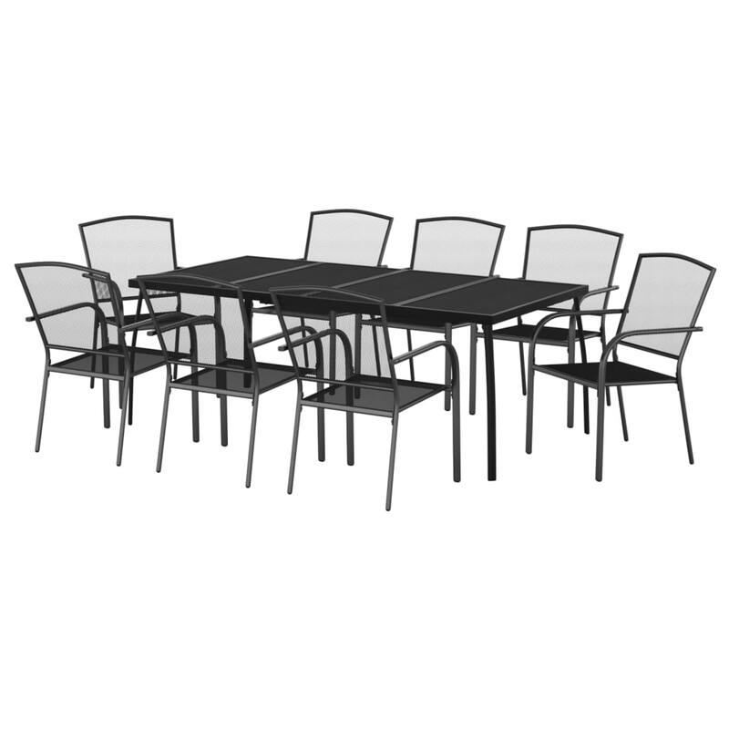 vidaXL Garden Dining Set Anthracite Steel