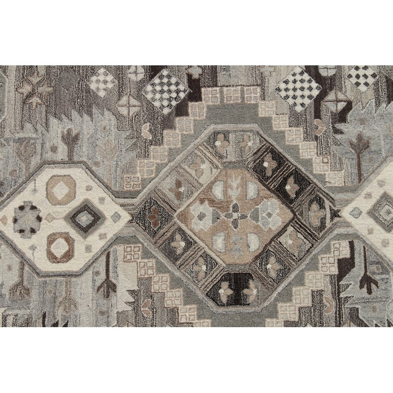 Hand Tufted Southwestern Non Skid Stain Resistant Area Rug - 96' X '60' X '0.5