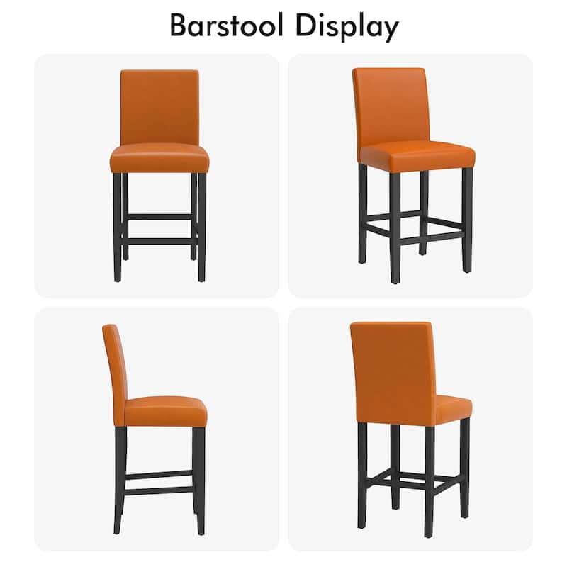 24 Inches Counter Height Bar Stools with Back Set of 2