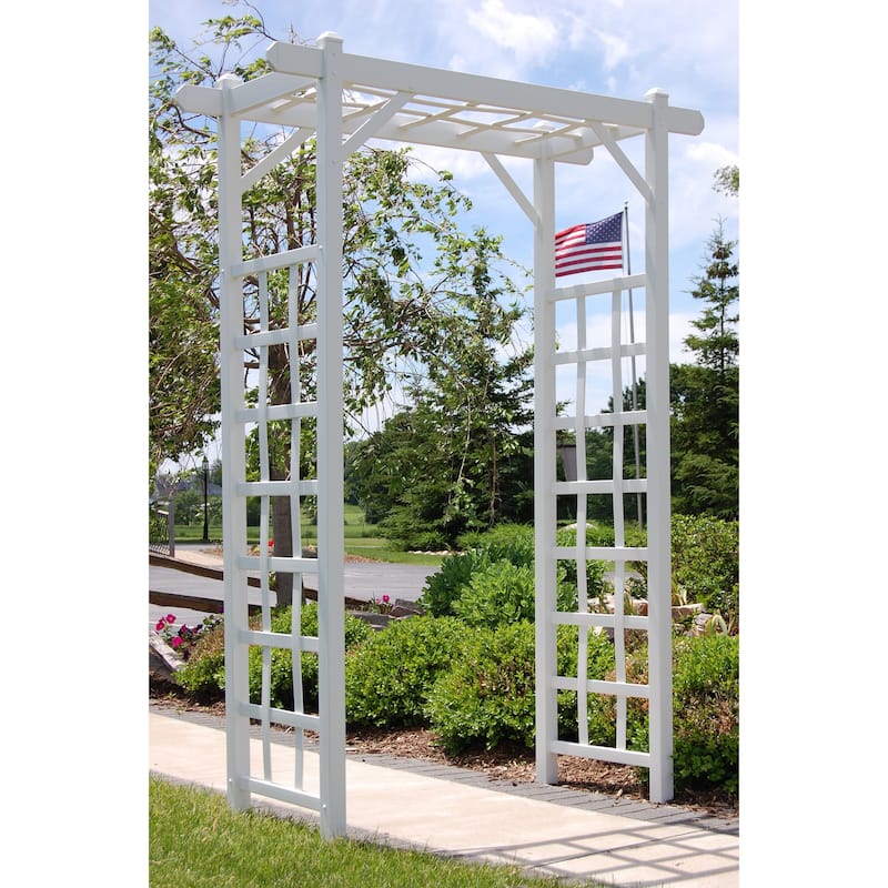 DuraTrel Elmwood 57" x 85" White Vinyl Arbor
