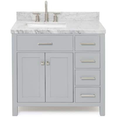 Ariel H037SLCWRVO Bristol 36" Thick Carrara Marble Vanity Top