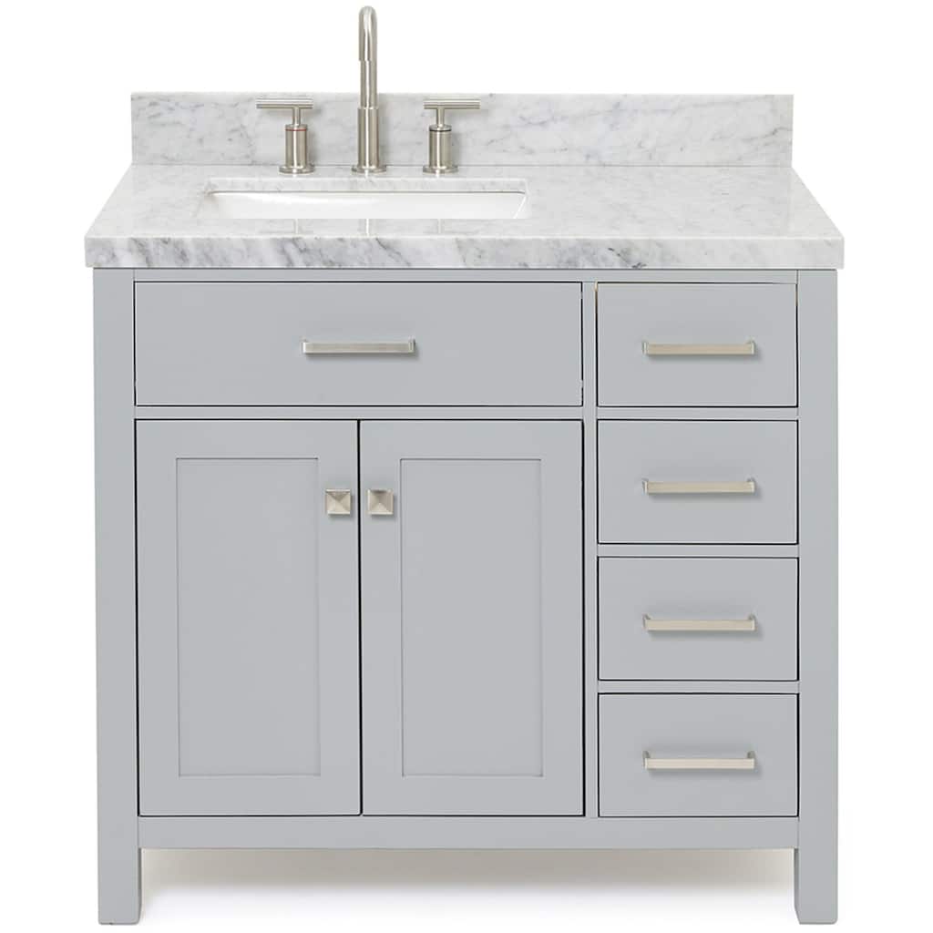 Ariel H037SLCWRVO Bristol 36" Thick Carrara Marble Vanity Top