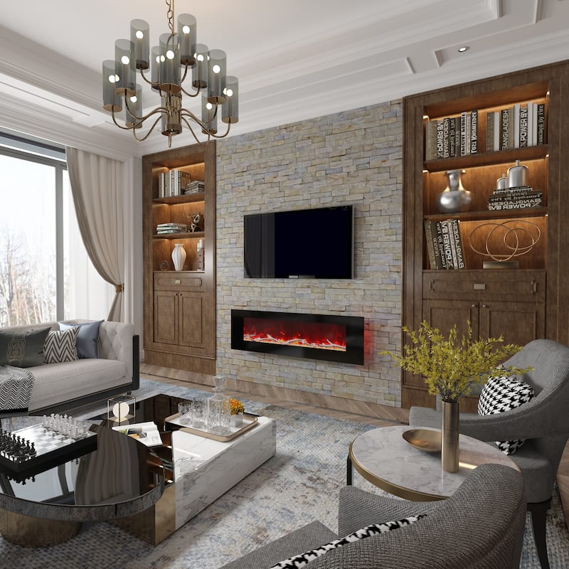 Wall-Mounted Electric Fireplace