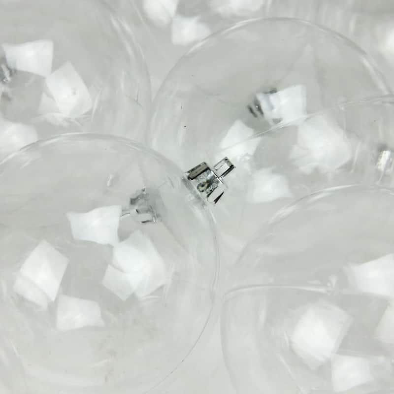 Shatterproof Shiny Christmas Ball Ornaments - 4" (100mm) - Clear - 12ct