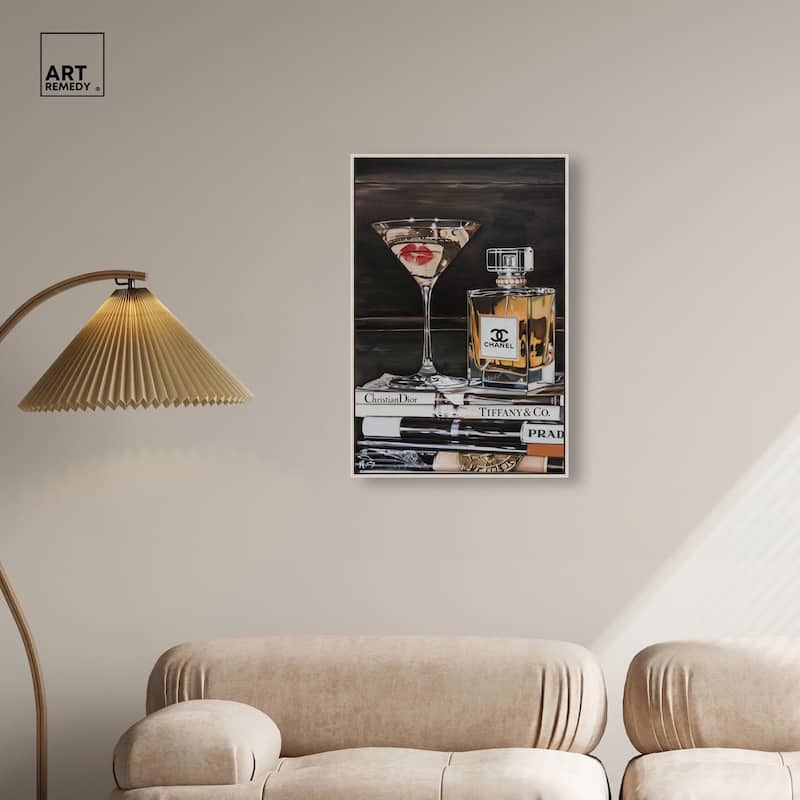 Martini Books Canvas by Art Remedy