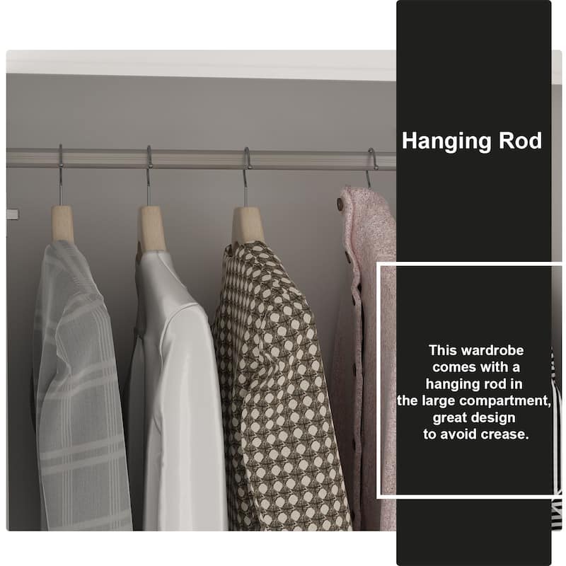 Armoires Wardrobes Shelves Door Bedroom Storage Closet(93.9"/74.2"H)