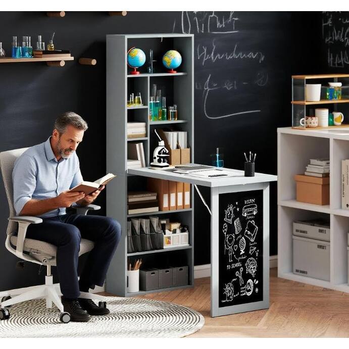 Fold-out Convertible Office Desk, Wall Mount Computer Desk