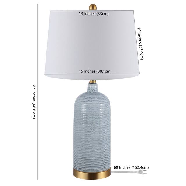 SAFAVIEH Lighting 26.75-inch Stark Glass Table Lamp - 15" x 15" x 26.8"