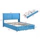 preview thumbnail 4 of 16, Modern Queen Size Upholstered Hydraulic Platform Bed with 2 Drawers - Large Storage Space, Metal Construction