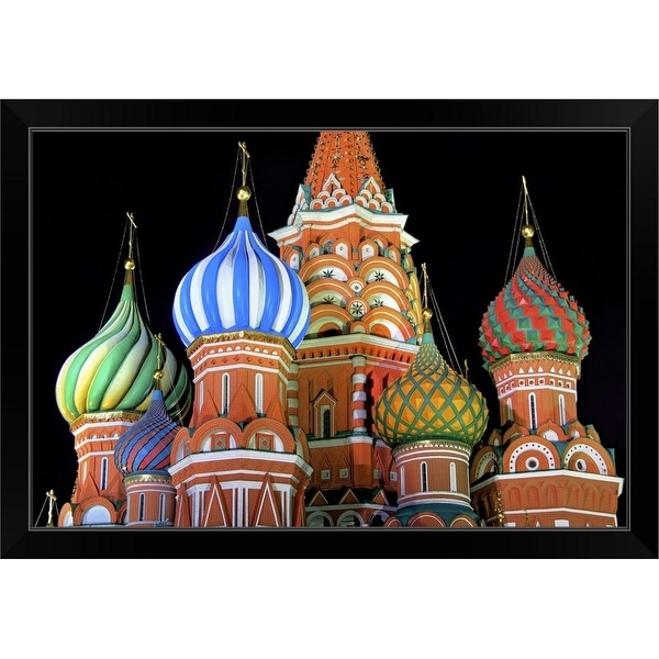 "Saint Basil's Cathedral on Red Square, Moscow." Black Framed Print