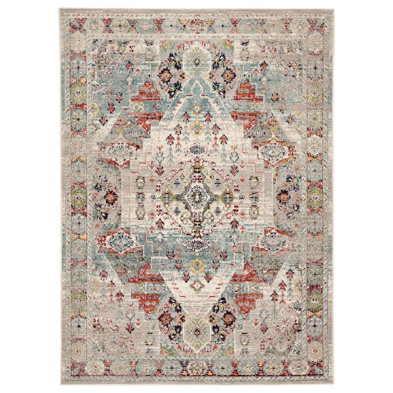 Porch & Den Falkland Medallion Indoor/ Outdoor Area Rug - 5'3" x 7'6" - Multi/Green