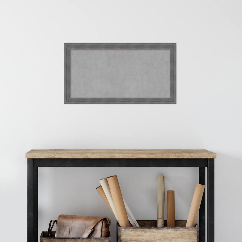 Amanti Art Dixie Blue Grey Rustic Framed Magnetic Board