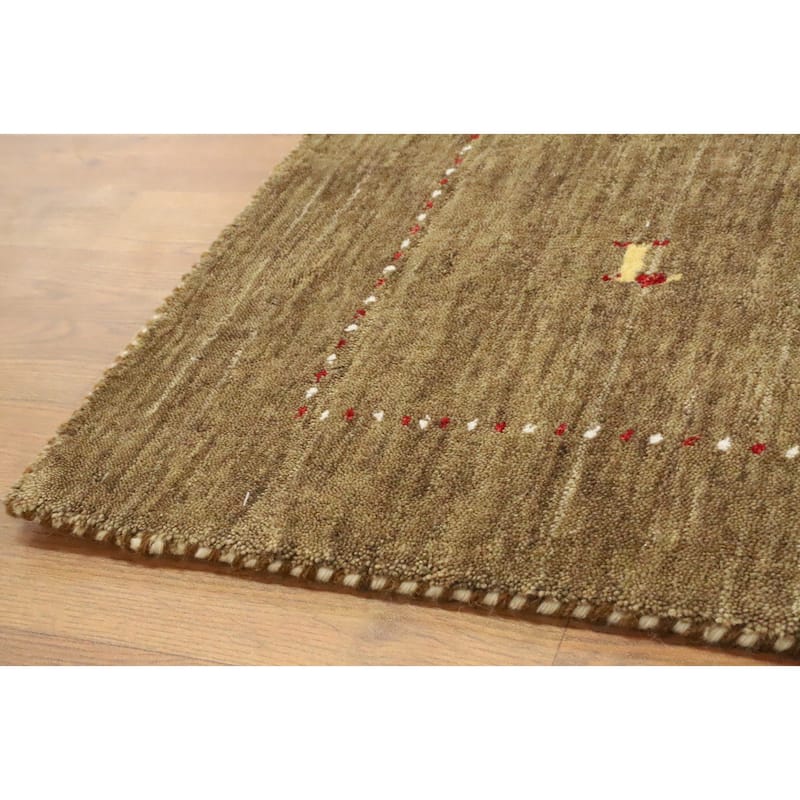 Hand Knotted Oriental 100% Wool Carpet Tribal Animal Pictorial Brown Gabbeh Area Rug - 6' 0'' X 4' 4''
