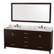 Option Espresso / White Carrara Marble Top / Brushed