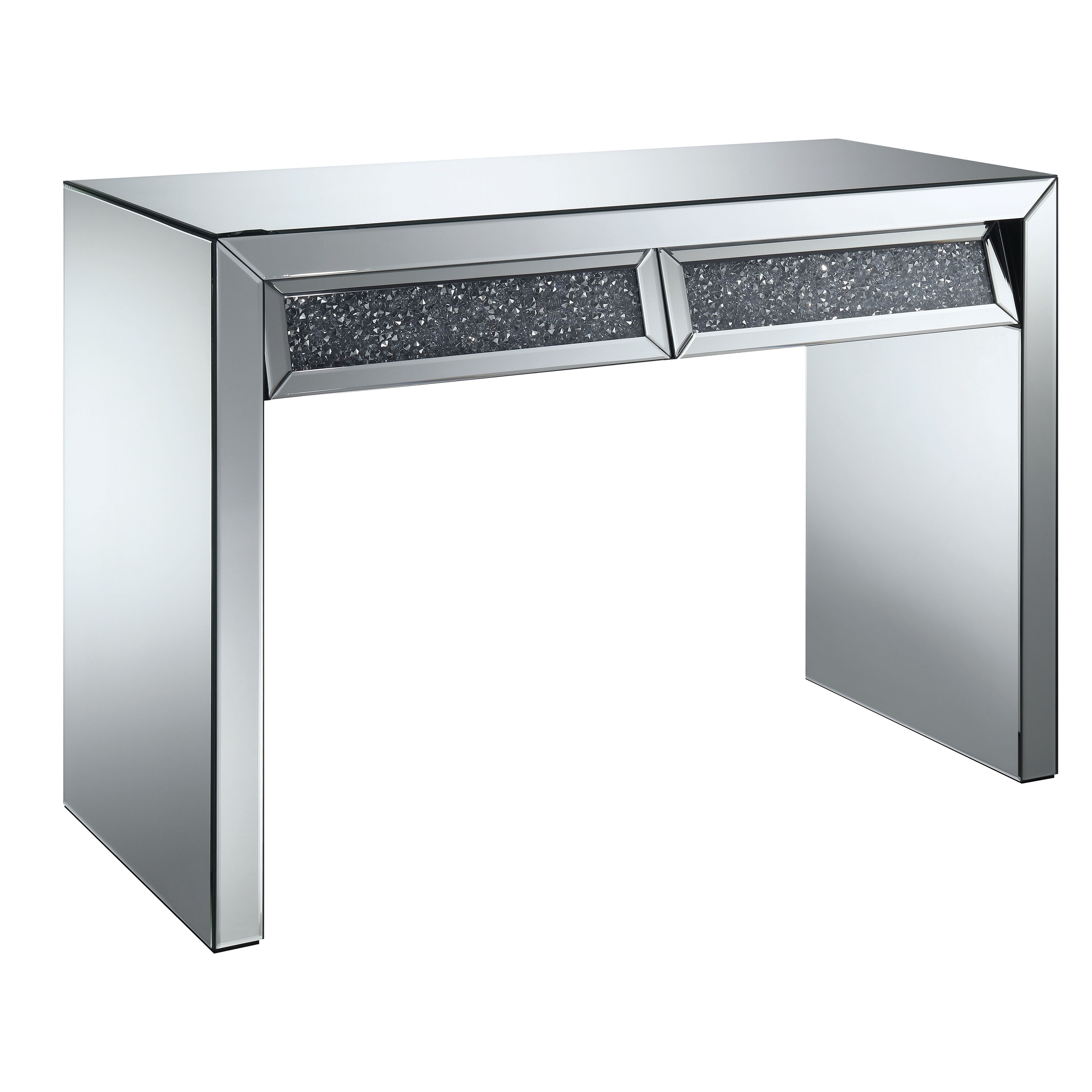 silver mirrored dressing table