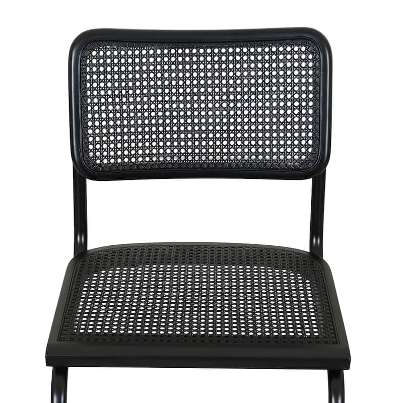 Breuer Chair Company Marcel Breuer Cesca Cane Cantilever Side Chair w/ Black Steel Frame (Various Wood & Cane Colors)