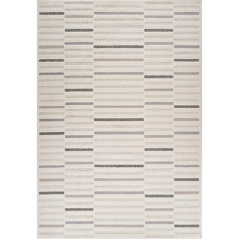 Rug Branch Abstract Modern Geometric Cream Grey Indoor Runner Rug