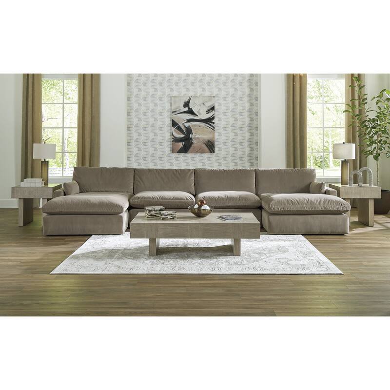 Signature Design by Ashley Sophie Brown 4-Piece Sectional with Chaise - 172"W x 67"D x 36"H