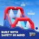 preview thumbnail 4 of 6, Deluxe Inflatable Water Racing Slide Park - Heavy-Duty Nylon Bouncy Station - Climbing Wall, Two Slides & Splash Pool - Large