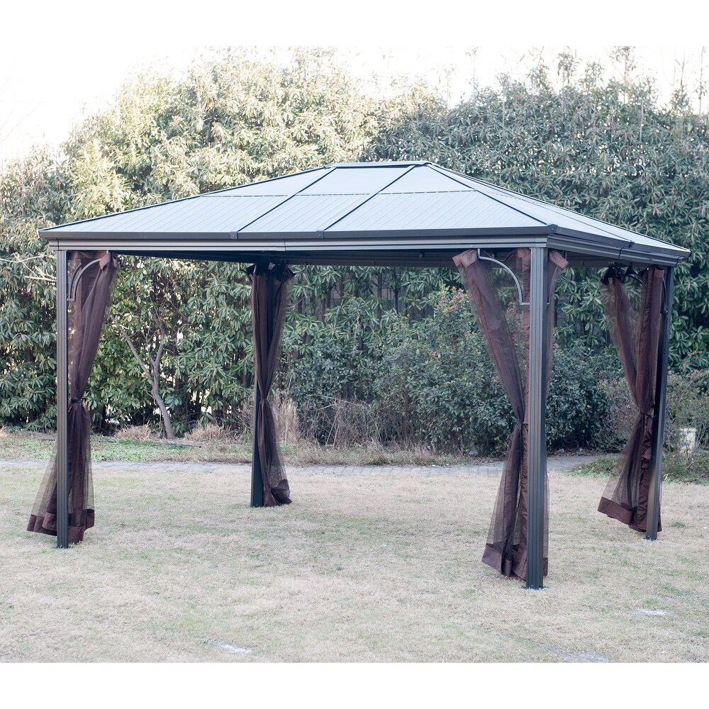 Sunjoysunjoy Original Manufacturer Replacement Mosquito Netting For Sunland Park Steel Roof Gazebo 10 X12 Model L Gz604pco F4 Brown Dailymail