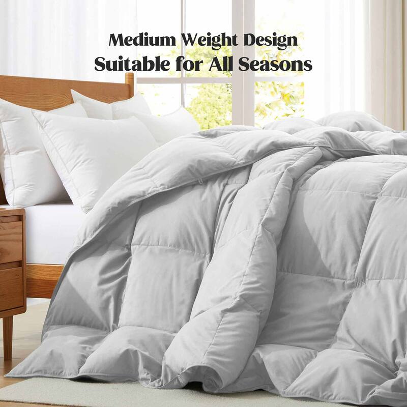 Medium Weight All Season White Goose Fiber Comforter Insert