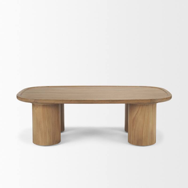 HomeRoots 55" Natural Solid Wood Oval Coffee Table - 55' X '16.5' X '31.5