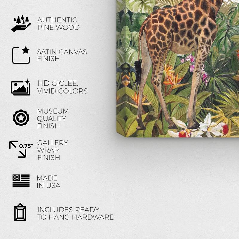 Wynwood Studio Canvas Animals Shades of green (animals) Green and Tropical Wall Art Canvas Print