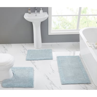 Better Trends Bath Rugs 100% Cotton Soft Water Absorbent Chenille Bathroom Rug for Shower, Sink Mats Edge Collection