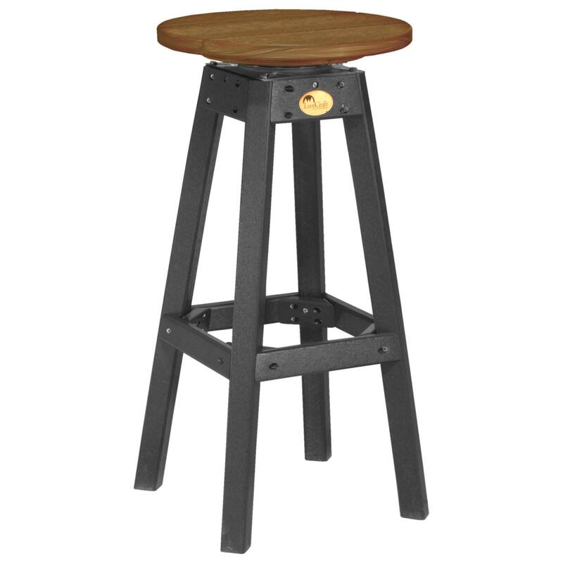 Poly Lumber Bar Stool - Antique Mahogany Woodgrain & Black