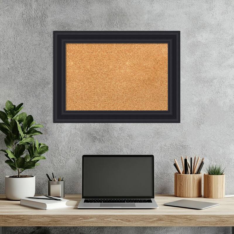 Dalat Black Framed Cork Board - Bulletin Board, Organization Board, Pin Board