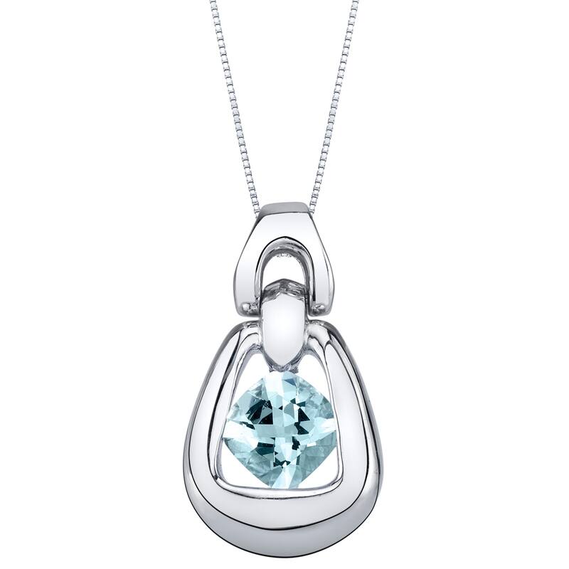 0.75 ct Aquamarine Pendant in Sterling Silver