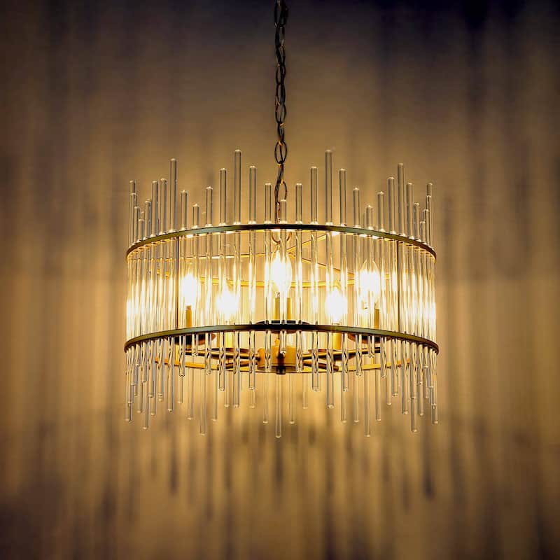 Mordern Glass Rod Chandelier With 5 Light