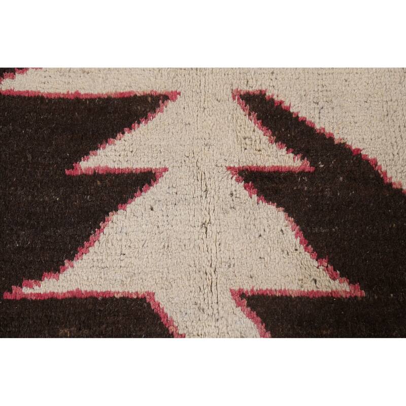 Modern Abstract Moroccan Oriental Area Rug Hand-knotted Wool Carpet - 5'11" x 9'10"