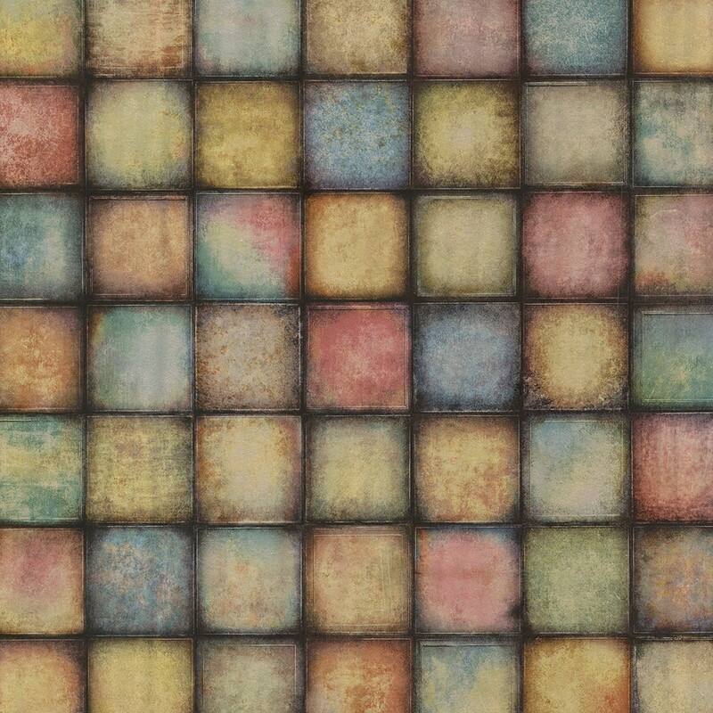 Brewster Soucy Multicolor Tiles Wallpaper - 20.5in x 396in x 0.025in