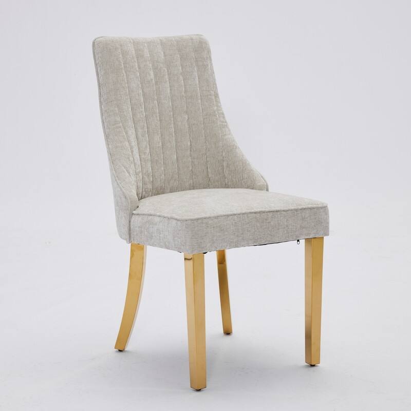 Rayon Cloth Flocking Chenille Dining Chairs Channel Kitchen Dinner Chair Comfy Fabric Upholstered Accent Chair