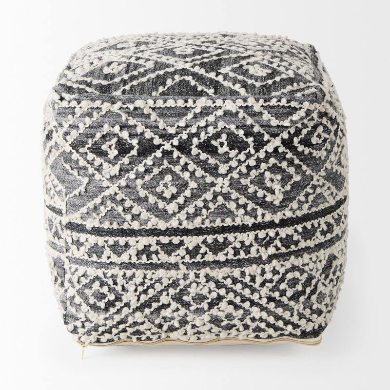 Farida Patterned Square Pouf