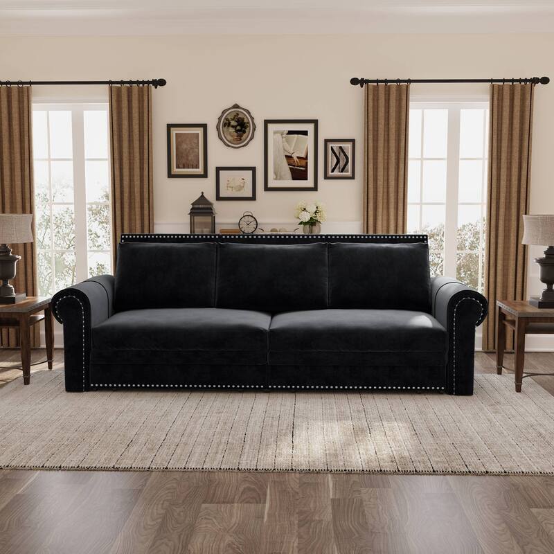 Chesterfield Utility Sofa Bed - Black