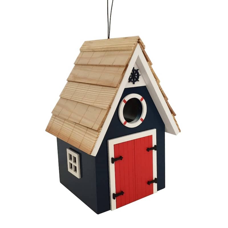 Home Bazaar 8.5" x 6" x 6" Dockside Cabin Birdhouse - Blue - Blue