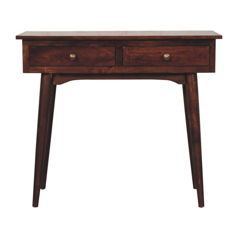Artisan Furniture Solid Wood California Walnut Hallway 2 Drawer Console Table, Brown