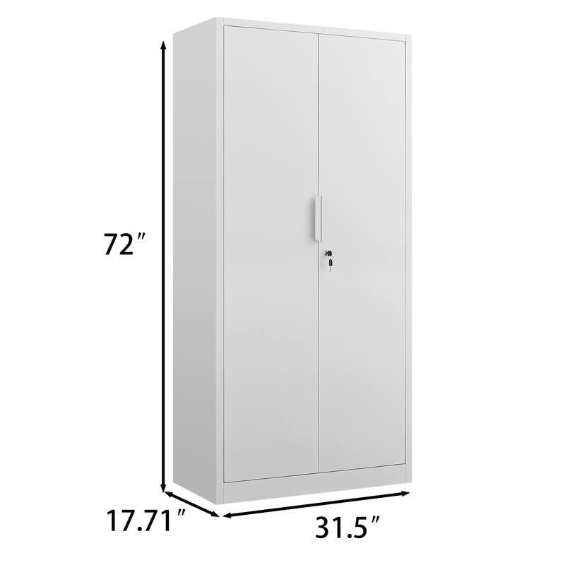 Modern 2-Door Filing Cabinet, Organization Cabinet with Lock, 4 Adjustable Shelves, for Commercial Office and Home Office