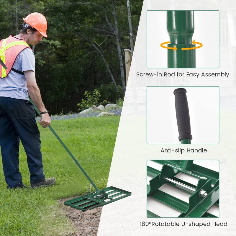 Costway Lawn Leveling Rake 30" x 10" Heavy Duty Level Lawn Tool for - See Details