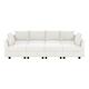 Option 6-Seater with Double Ottoman,White Down